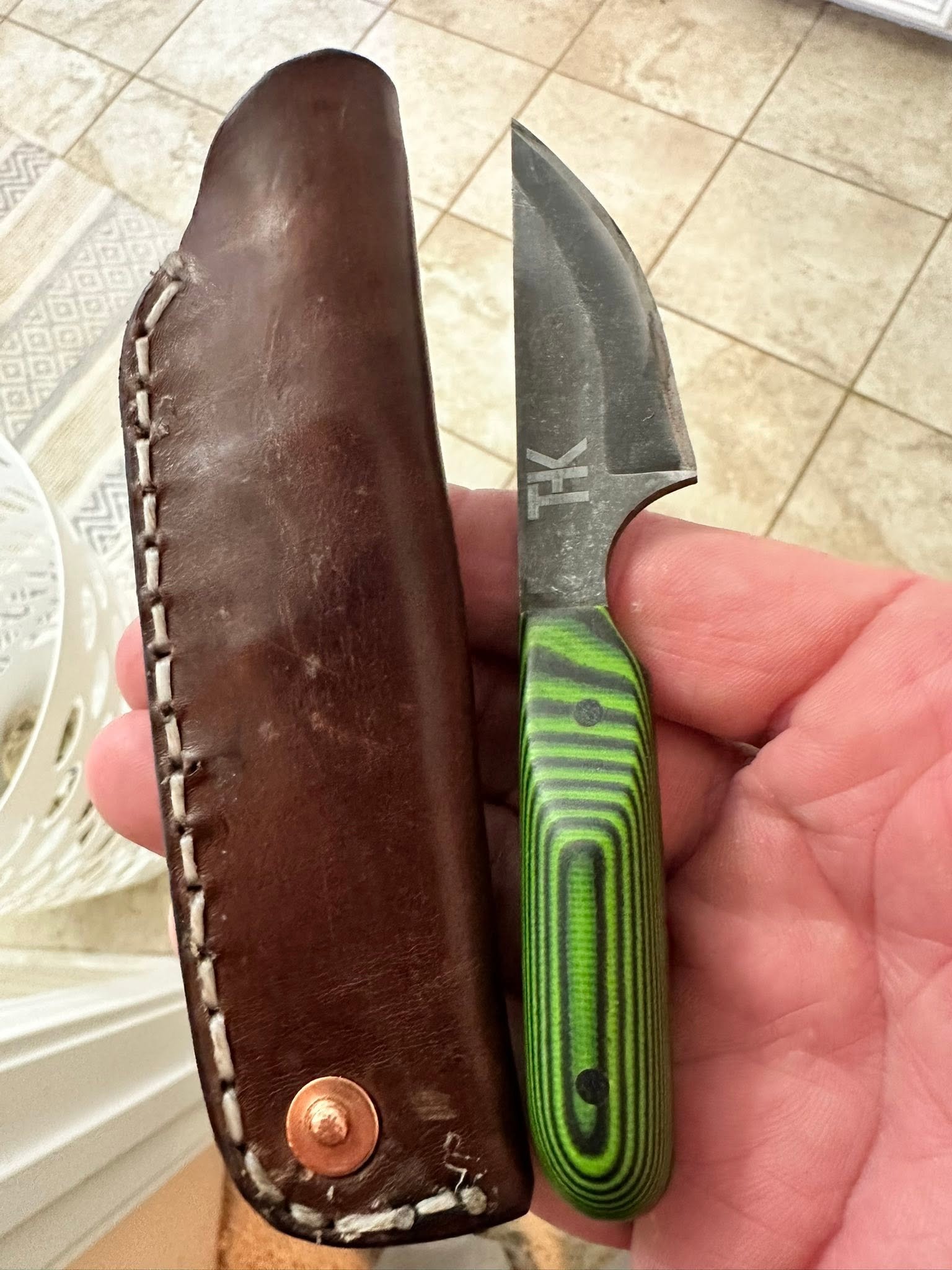 Custom laser engraved knife